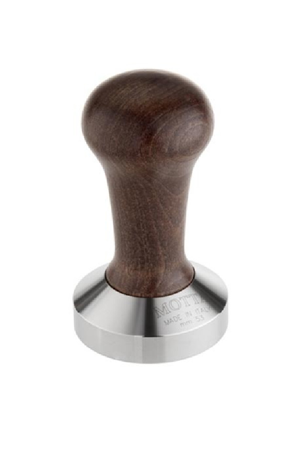 BOIS Tamper plat Base alu et Manche brun D.53mm