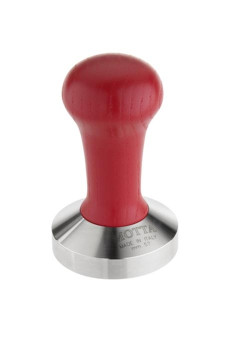 BOIS Tamper plat base alu et manche rouge D.57 mm