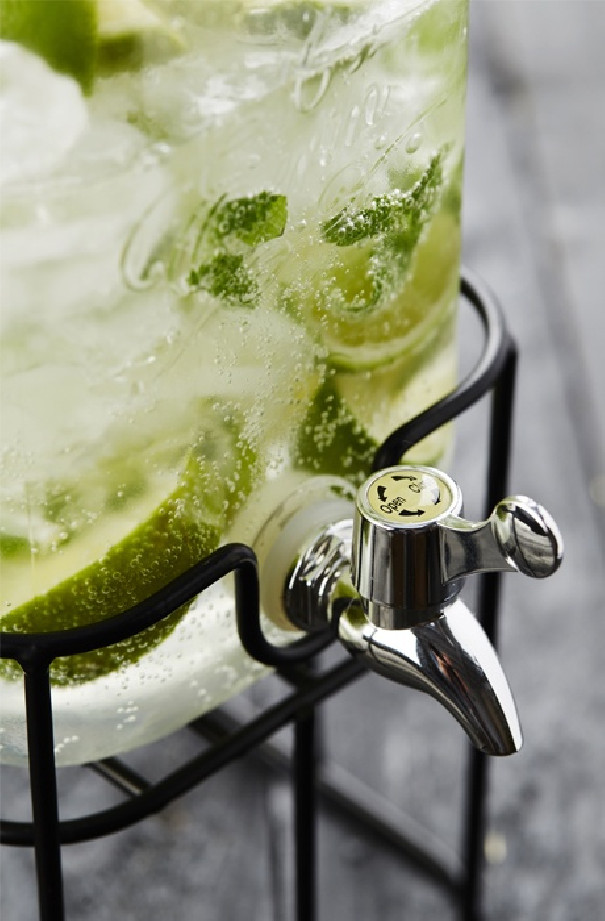 Fontaine à boisson avec robinet métal et support 3.6L