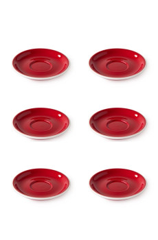 Set x 6 soucoupes porcelaine 110mm Rouge Set x 6 soucoupes porcelaine 110mm Rouge