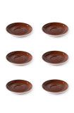 Set x 6 soucoupes porcelaine 110mm Marron