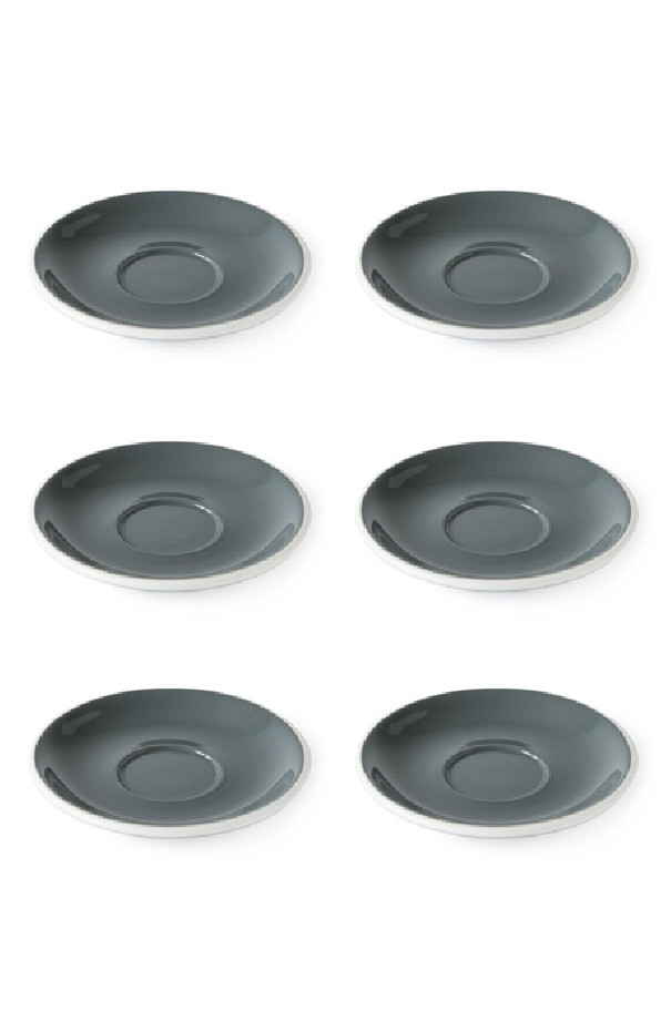 Set x 6 FLAT WHITE soucoupe porcelaine 140mm Gris Set x 6 FLAT WHITE soucoupe porcelaine 140mm Gris