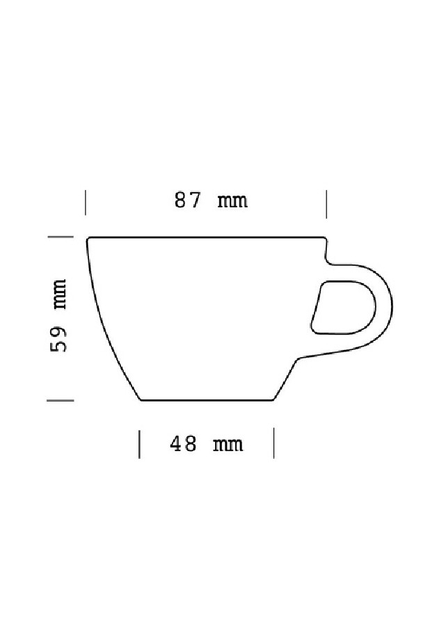 Set x 6 FLAT WHITE tasse porcelaine 150ml Vert