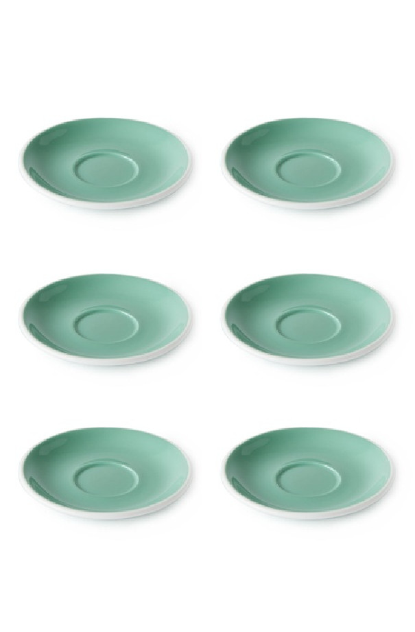 Set x 6 soucoupes porcelaine 140mm Vert