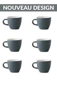 Set x 6 DEMITASSE tasse porcelaine 70ml Gris