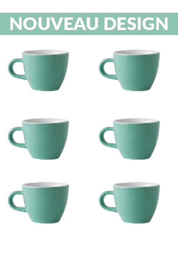 Set x 6 DEMITASSE tasse porcelaine 70ml Vert