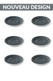 Set x 6 soucoupes porcelaine 110mm Gris
