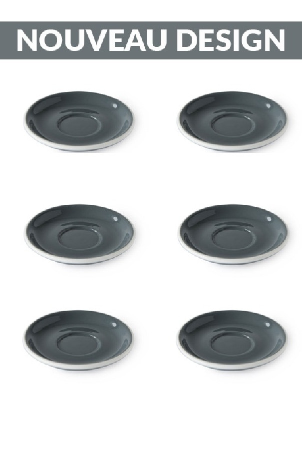 Set x 6 soucoupes porcelaine 110mm Gris