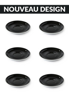 Set x 6 soucoupes porcelaine 110mm Noir