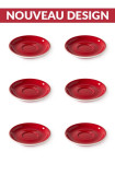 Set x 6 soucoupes porcelaine 110mm Rouge