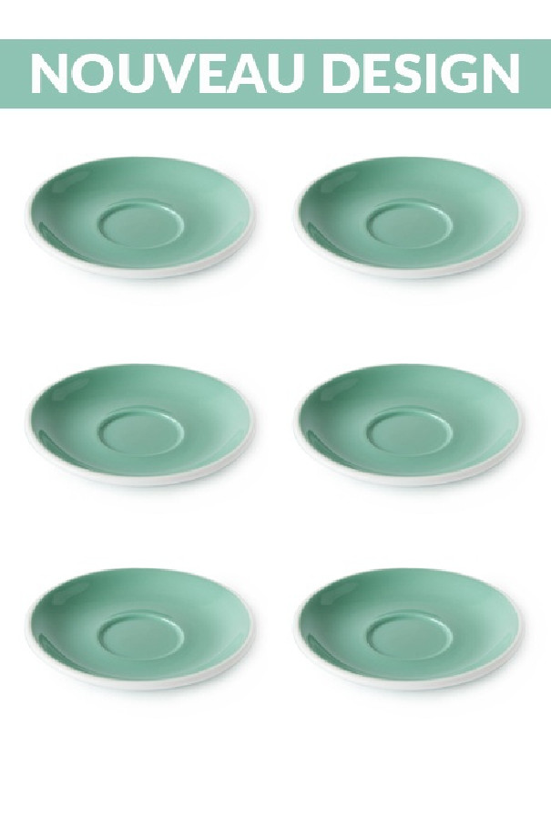 Set x 6 soucoupes porcelaine 140mm Vert