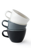 Set x 6 FLAT WHITE tasse porcelaine 150ml Noir