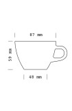 Set x 6 FLAT WHITE tasse porcelaine 150ml Noir
