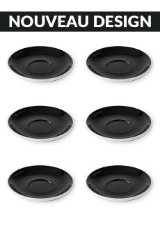 Set x 6 soucoupes porcelaine 140mm Noir