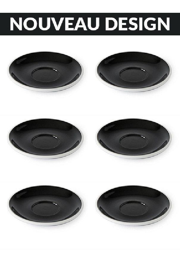 Set x 6 soucoupes porcelaine 140mm Noir