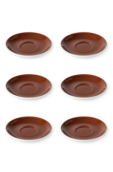 Set x 6 soucoupes porcelaine 140mm Marron