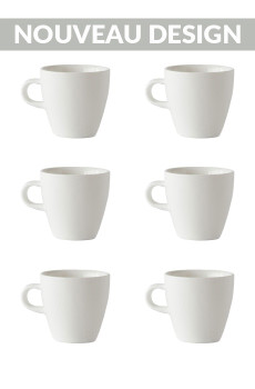 Set x 6 TULIP tasse porcelaine 170ml Blanc
