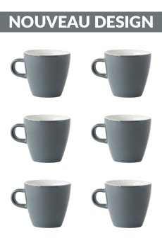 Set x 6 TULIP tasse porcelaine 170ml Gris