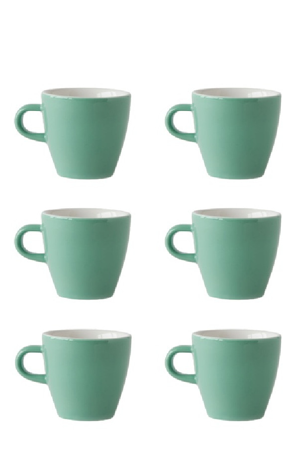 Set x 6 TULIP tasse porcelaine 170ml Vert