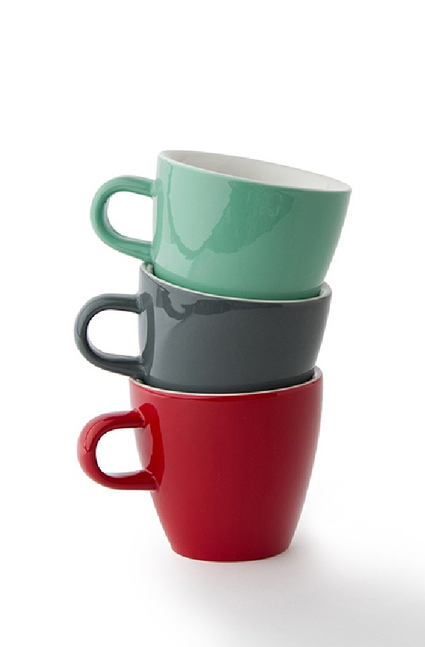 Set x 6 TULIP tasse porcelaine 170ml Noir