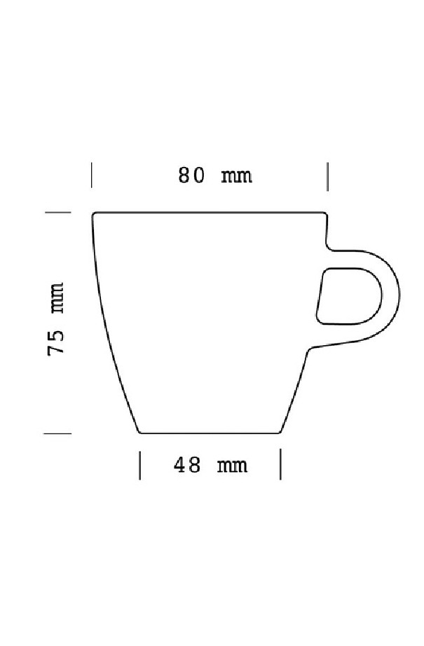 Set x 6 TULIP tasse porcelaine 170ml Noir