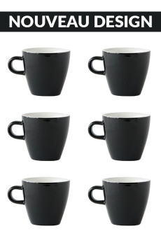Set x 6 TULIP tasse porcelaine 170ml Noir