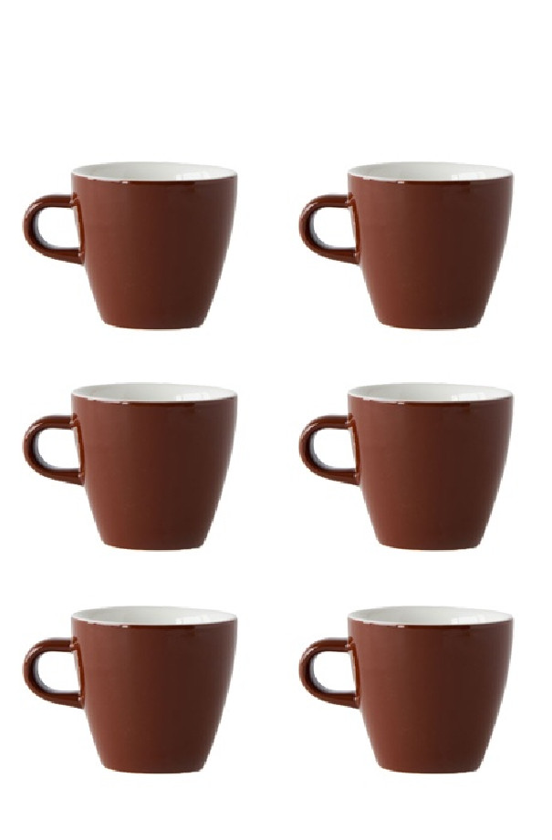Set x 6 TULIP tasse porcelaine 170ml Marron