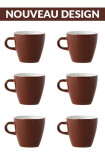 Set x 6 TULIP tasse porcelaine 170ml Marron