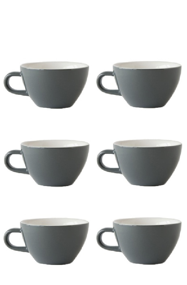 Set x 6 CAPPUCCINO tasse porcelaine 190ml Gris