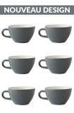 Set x 6 CAPPUCCINO tasse porcelaine 190ml Gris