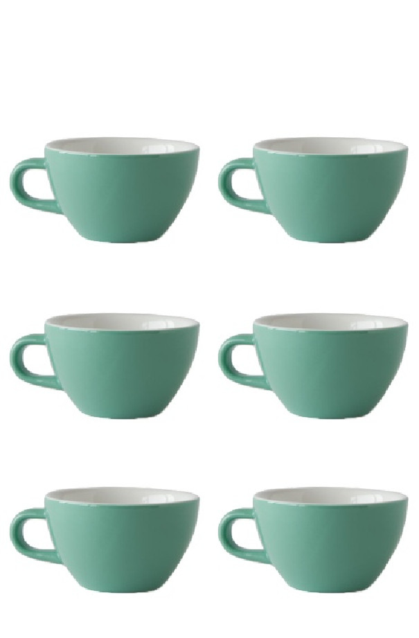 Set x 6 CAPPUCCINO tasse porcelaine 190ml Vert Set x 6 CAPPUCCINO tasse porcelaine 190ml Vert