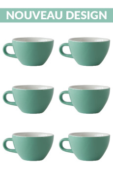 Set x 6 CAPPUCCINO tasse porcelaine 190ml Vert