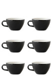Set x 6 CAPPUCCINO tasse porcelaine 190ml Noir