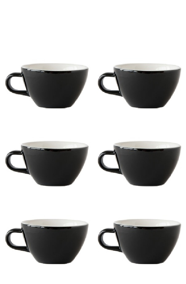 Set x 6 CAPPUCCINO tasse porcelaine 190ml Noir Set x 6 CAPPUCCINO tasse porcelaine 190ml Noir