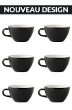 Set x 6 CAPPUCCINO tasse porcelaine 190ml Noir