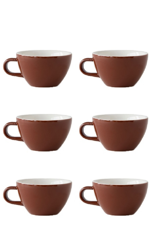 Set x 6 CAPPUCCINO tasse porcelaine 190ml Marron