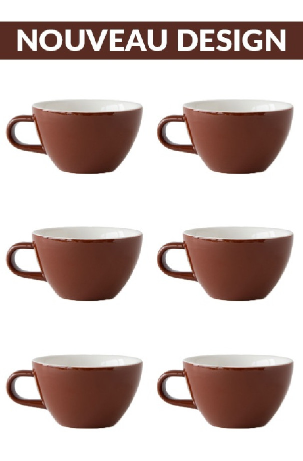 Set x 6 CAPPUCCINO tasse porcelaine 190ml Marron