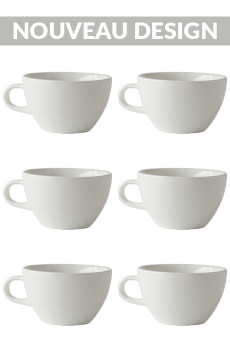 Set x 6 LATTE tasse porcelaine 280ml Blanc