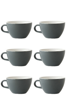 Set x 6 LATTE tasse porcelaine 280ml Gris