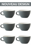 Set x 6 LATTE tasse porcelaine 280ml Gris