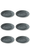 Set x 6 soucoupes porcelaine 150mm Gris
