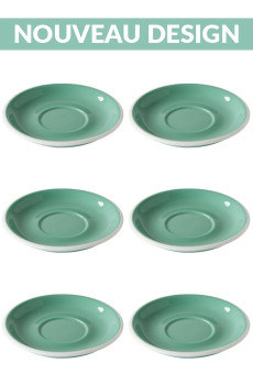 Set x 6 soucoupes porcelaine 150mm Vert
