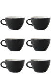 Set x 6 LATTE tasse porcelaine 280ml Noir
