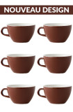 Set x 6 LATTE tasse porcelaine 280ml Marron