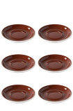 Set x 6 soucoupes porcelaine 150mm Marron
