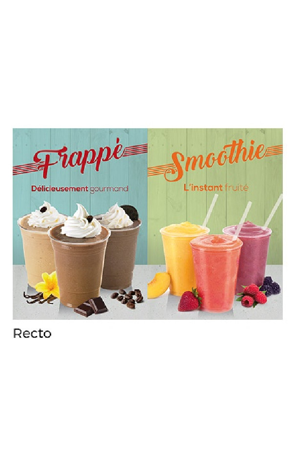 Lot de 5 cartes de table Smoothie et frappé 4 pages A5 14,8 x 21 cm Lot de 5 cartes de table Smoothie et frappé 4 pages A5 14,8 x 21 cm