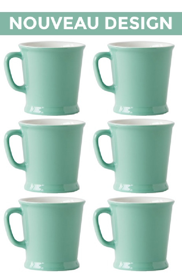 Set x 6 MUG porcelaine 230ml Vert
