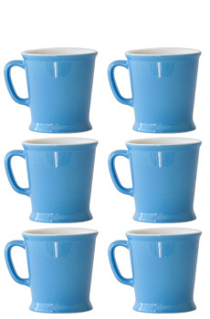 Set x 6 MUG porcelaine 230ml Bleu