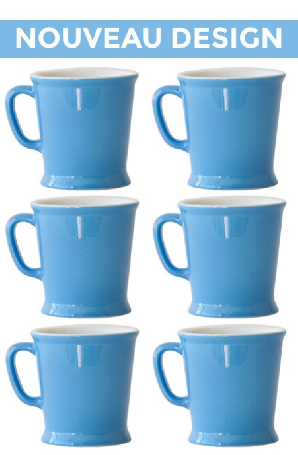 Set x 6 MUG porcelaine 230ml Bleu