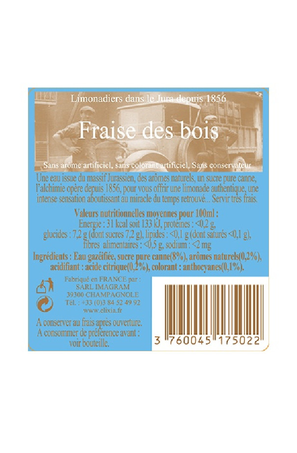 Elixia Limonade fraise des bois 12 x 330ml